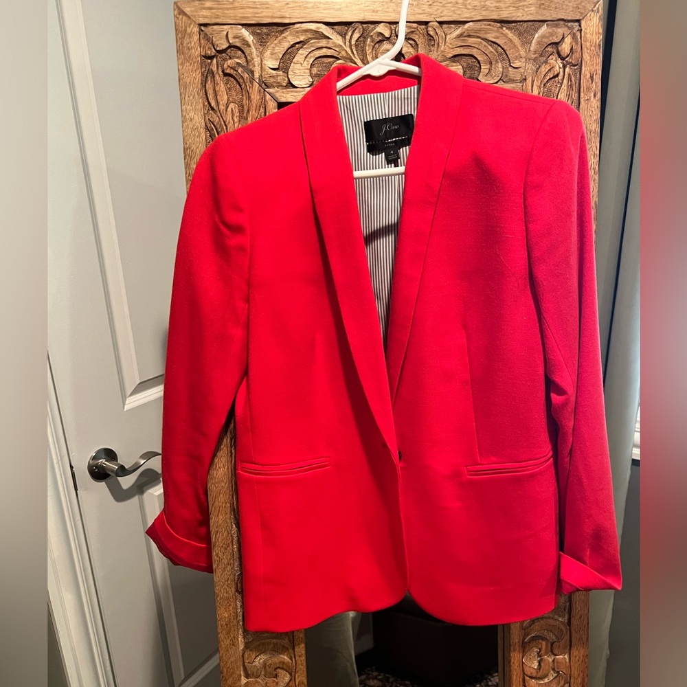 JCrew Parke Wool Blazer Beautiful Red Size 4